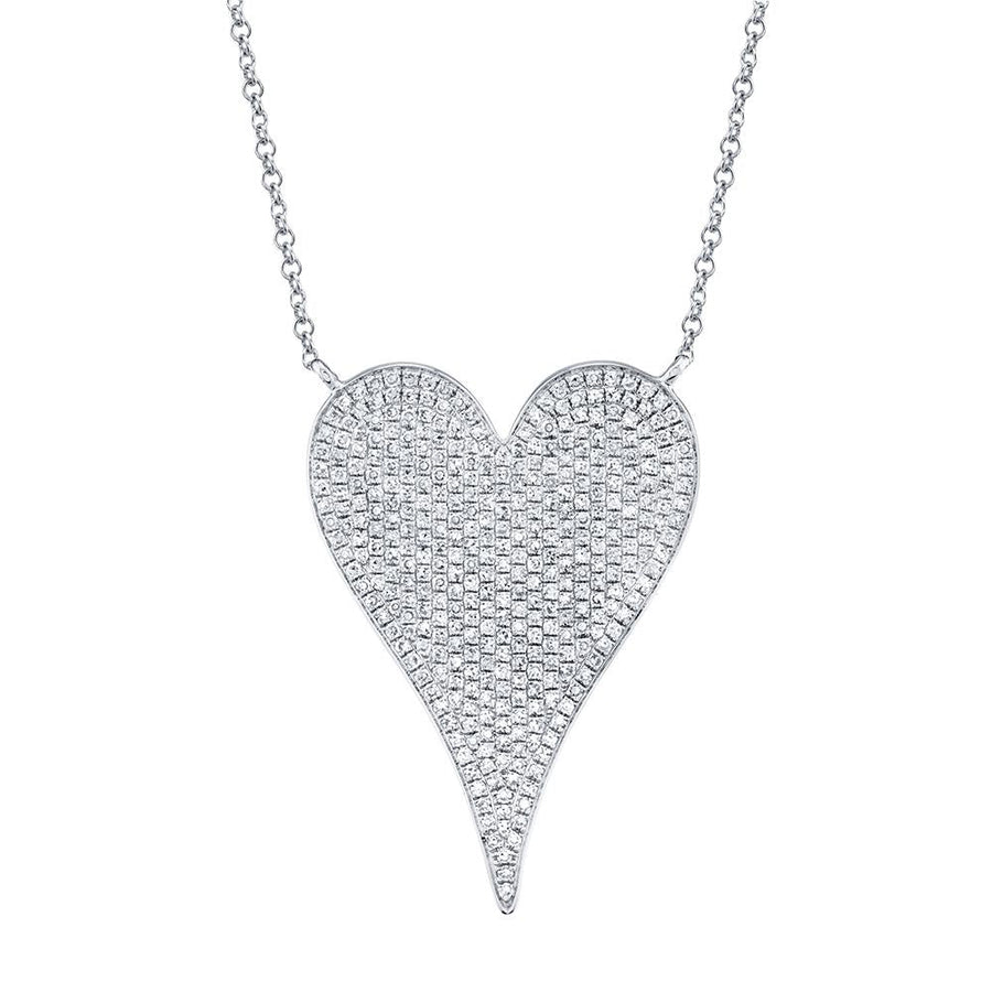 Amor 0.83 ct diamond pave heart pendant necklace - jumbo
