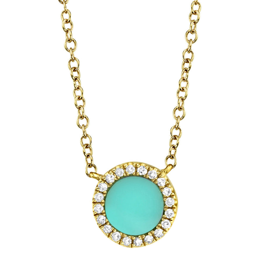 Diamond & 0.33ct composite turquoise necklace