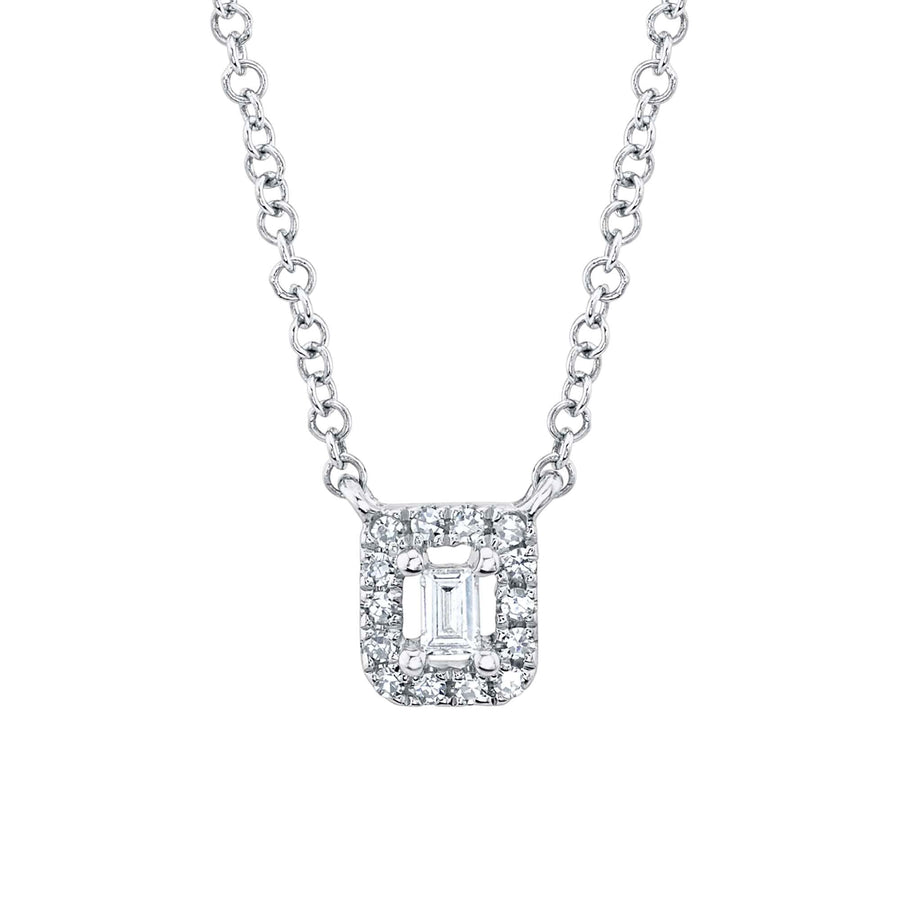 Diamond baguette necklace