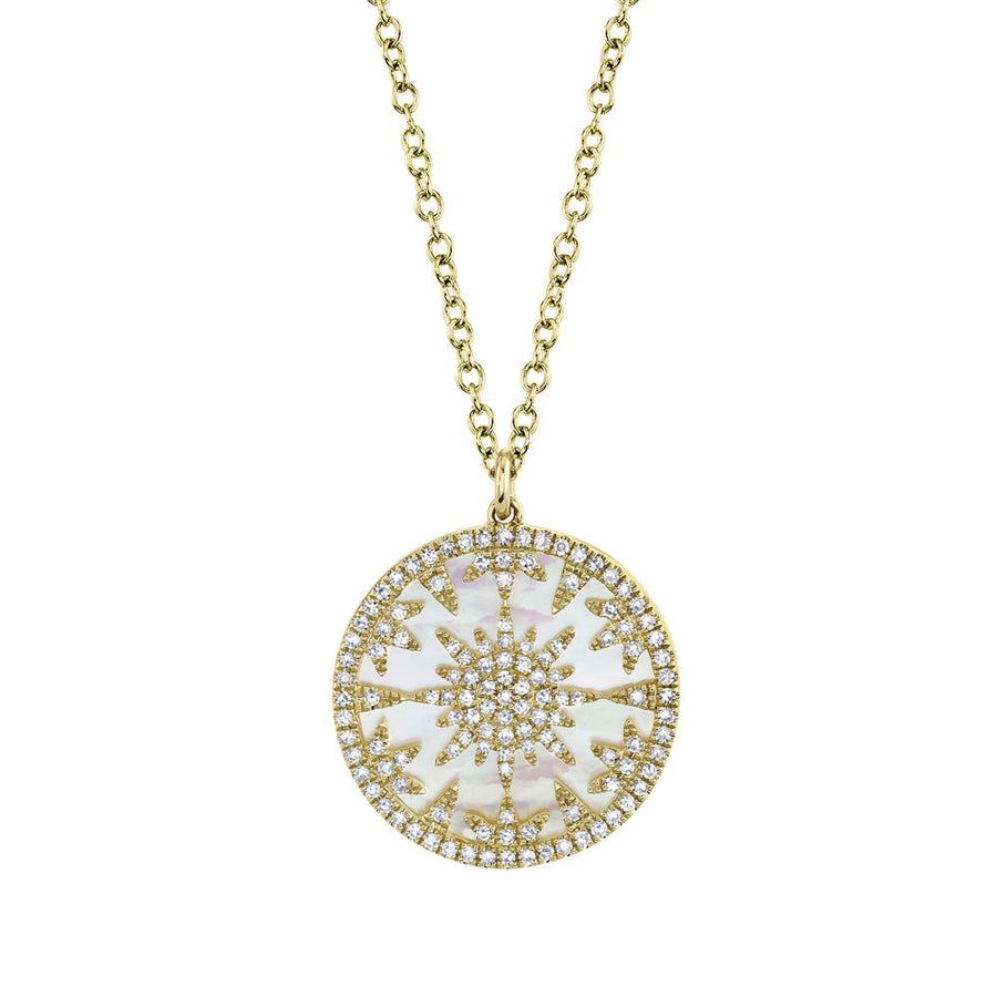 Diamond & 2.88ct mother of pearl necklace