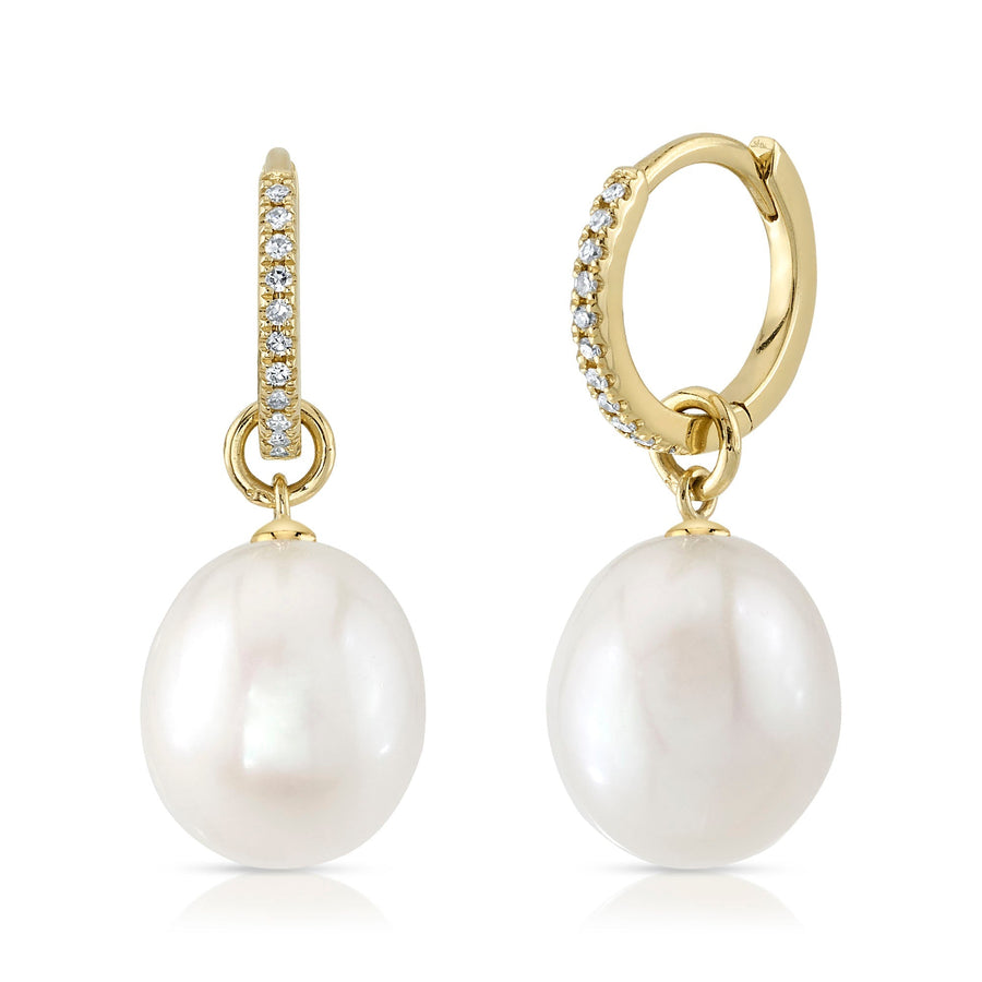 Diamond & cultured pearl earring