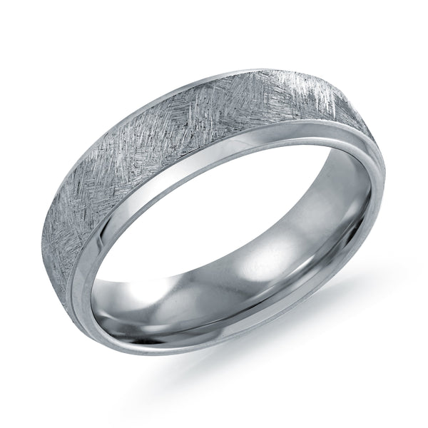 Bague acier texturée