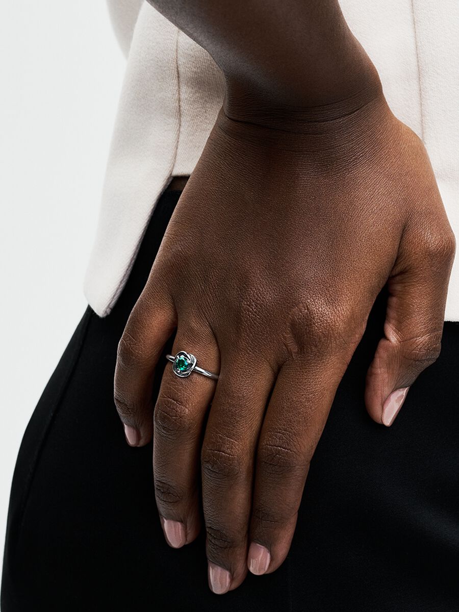 Mai Bague Cercle éternel vert royal