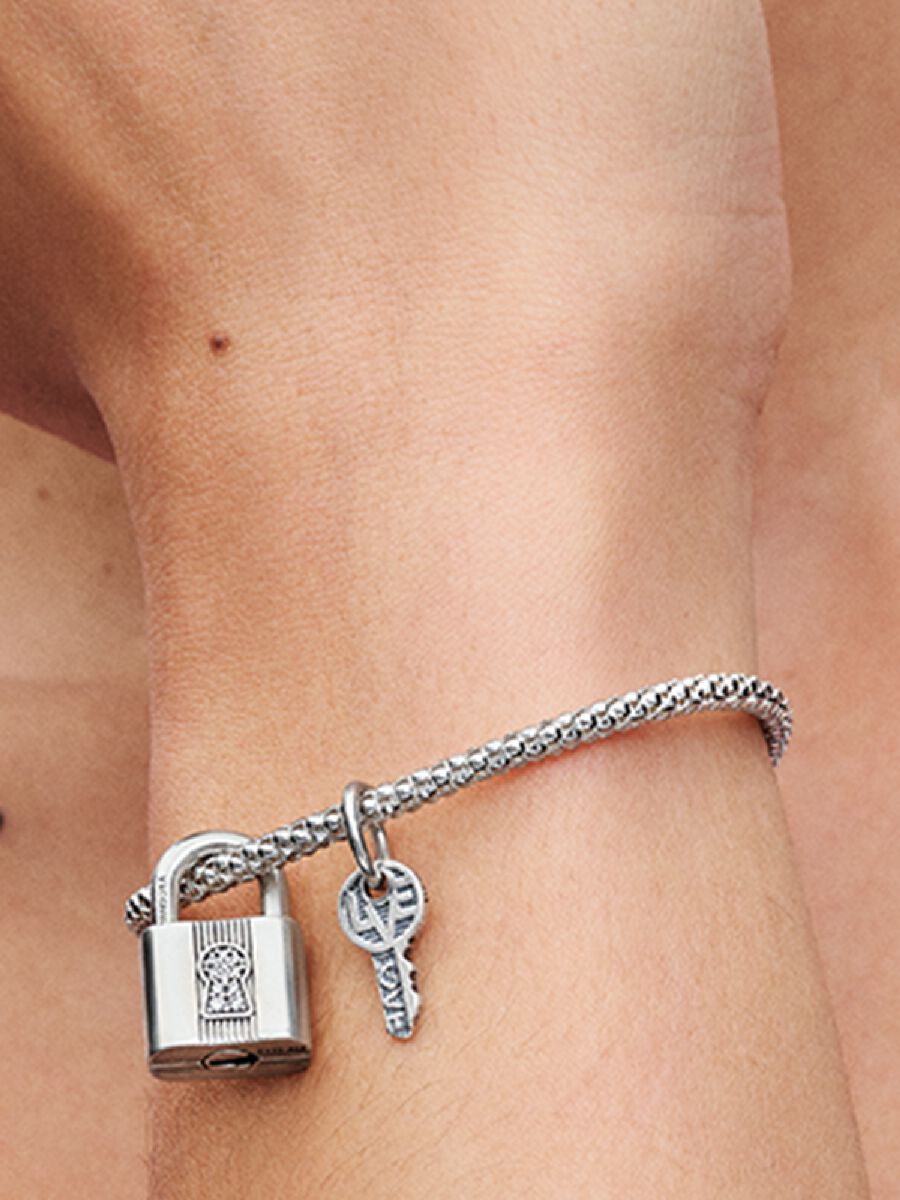 Charm-pendentif Cadenas et clé
