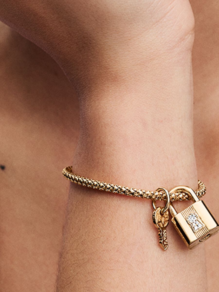 Charm-pendentif Cadenas et clé
