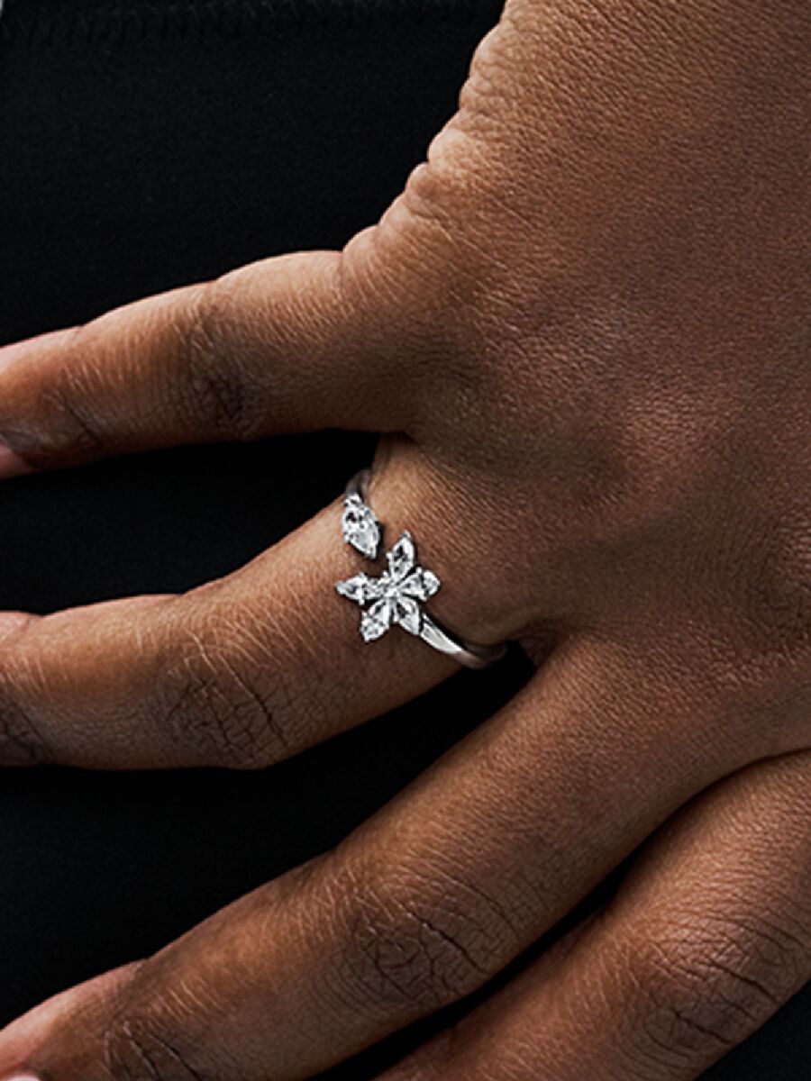 Bague ouverte Herbiers scintillants