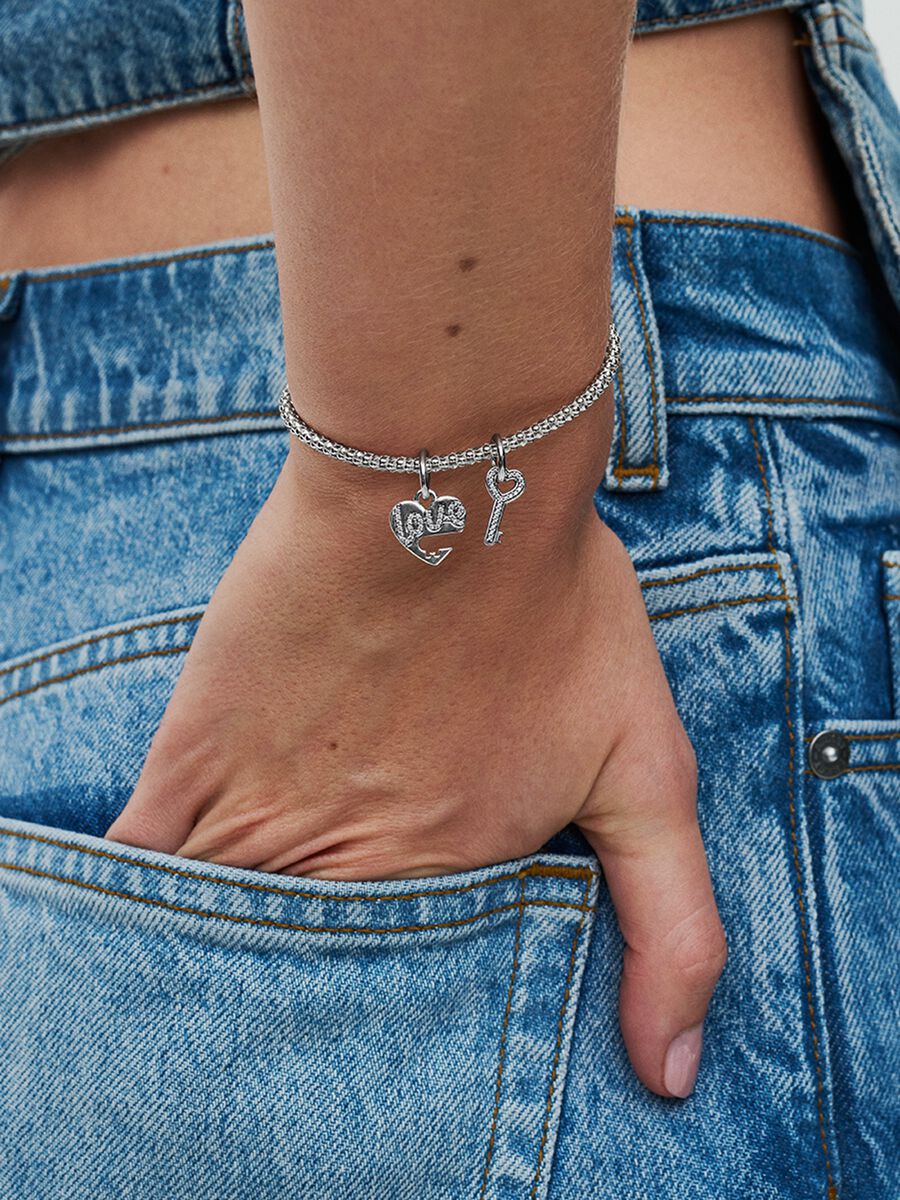 Charm-pendentif séparable Cœur et clé