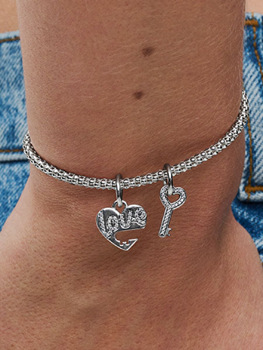 Charm-pendentif séparable Cœur et clé