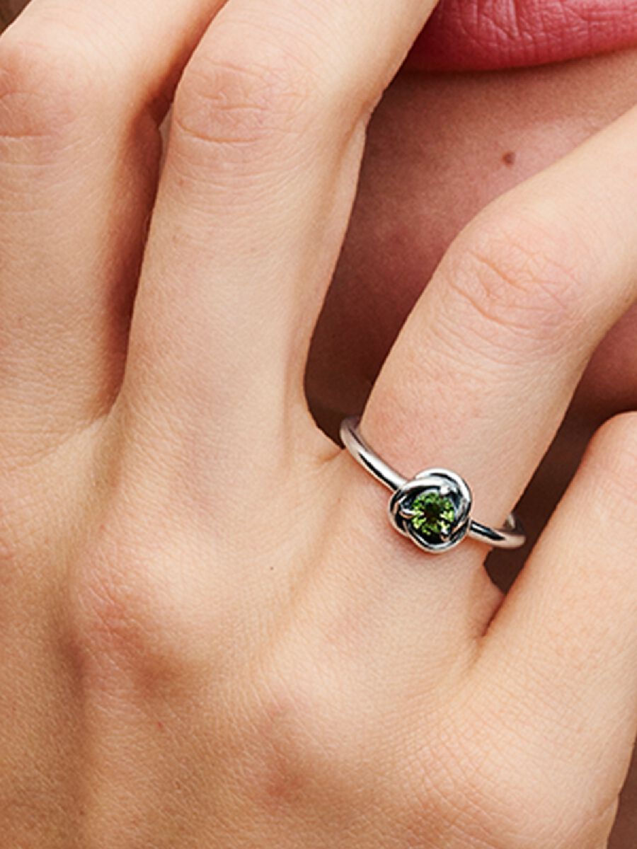 Août Bague Cercle éternel vert printemps