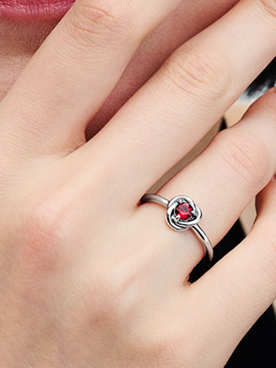 Julliet Bague Cercle éternel rouge véritable