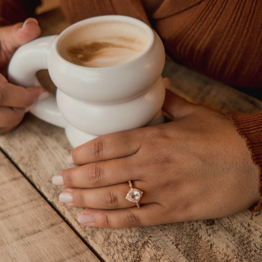 Bague quartz rose or rose Victoria