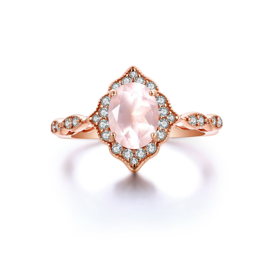 Bague quartz rose or rose Victoria
