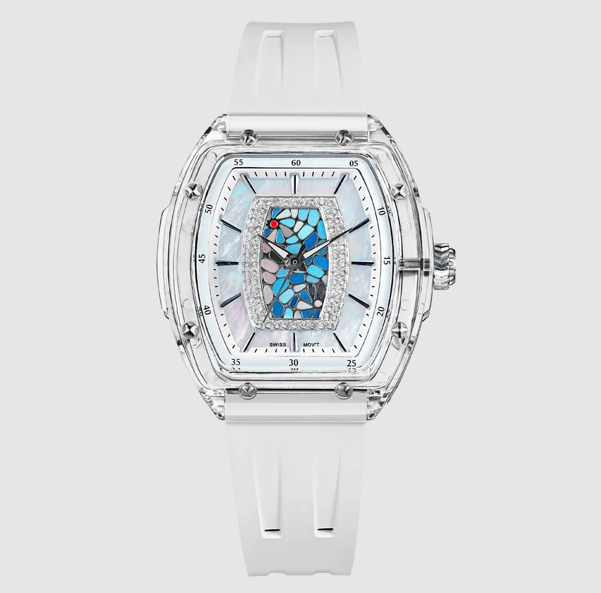 Montre TSAR BOMBA Nucleus Femme 02 Blanc Bleu