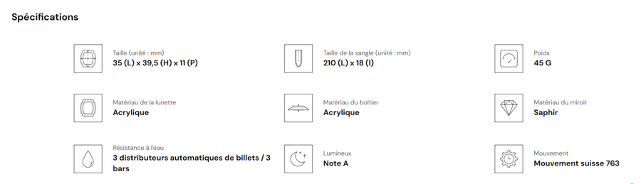 Montre TSAR BOMBA Nucleus Femme 02 Blanc Bleu