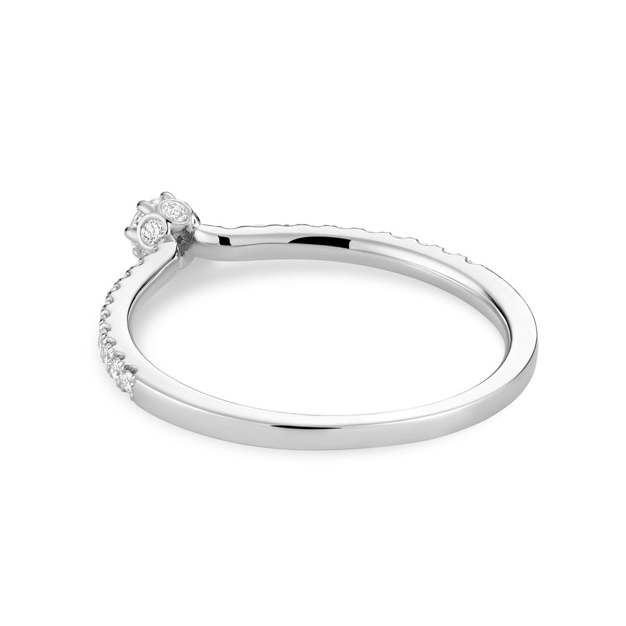 Solitaire Crown Setting Diamond Engagement Ring