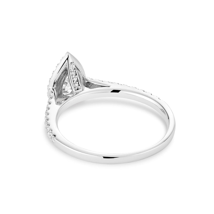 Pear Shape Halo Diamond Engagement Ring