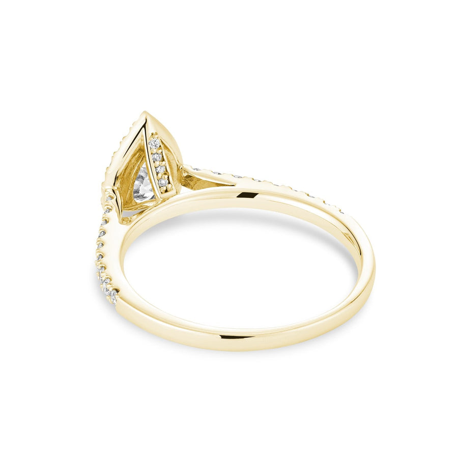 Pear Shape Halo Diamond Engagement Ring