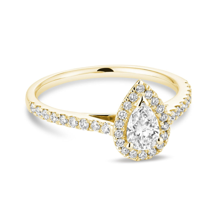 Pear Shape Halo Diamond Engagement Ring