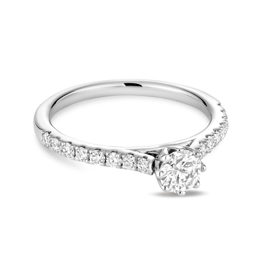 Solitaire Petal Diamond Engagement Ring