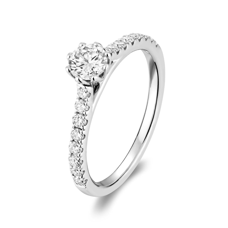Solitaire Petal Diamond Engagement Ring