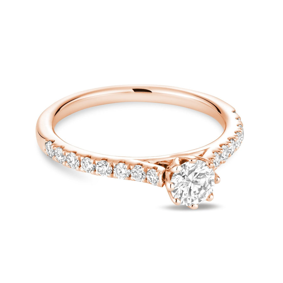 Solitaire Petal Diamond Engagement Ring