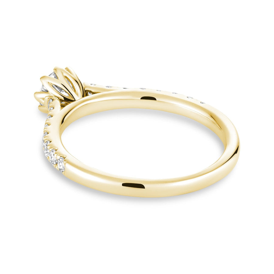 Solitaire Petal Diamond Engagement Ring