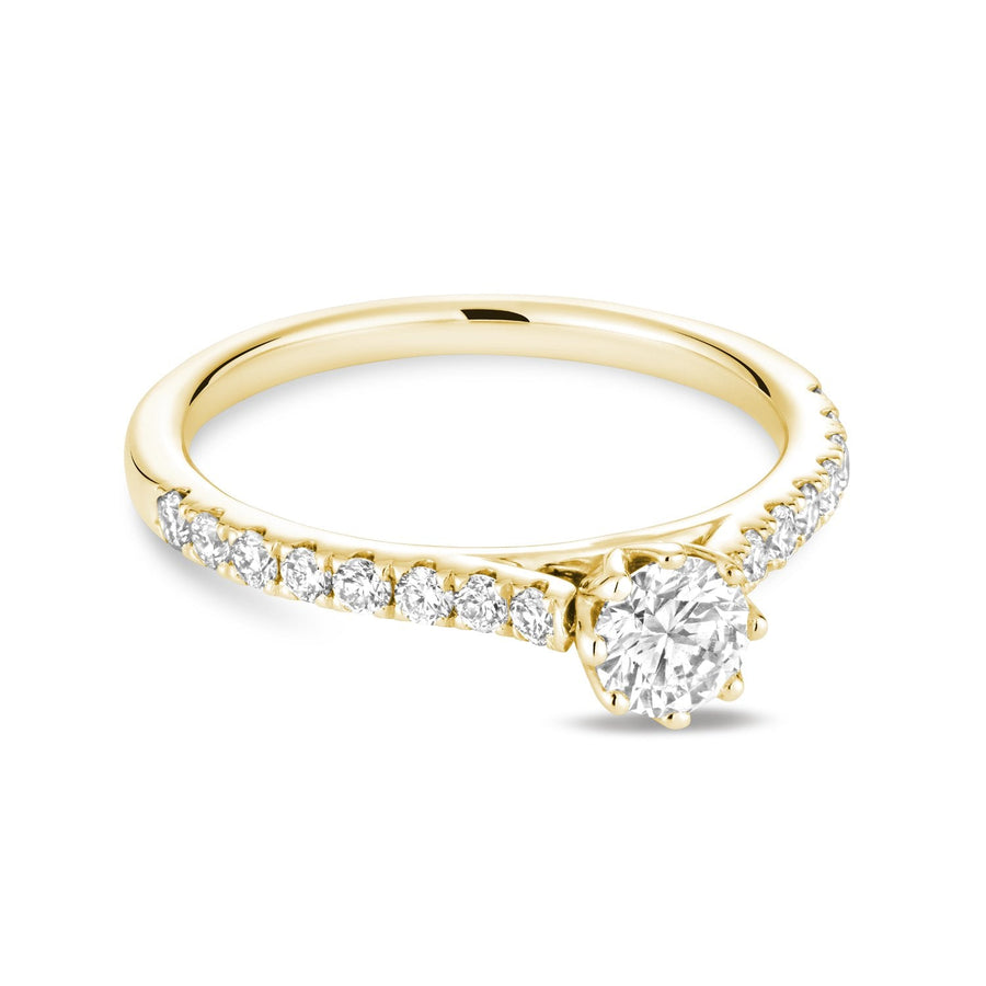 Solitaire Petal Diamond Engagement Ring