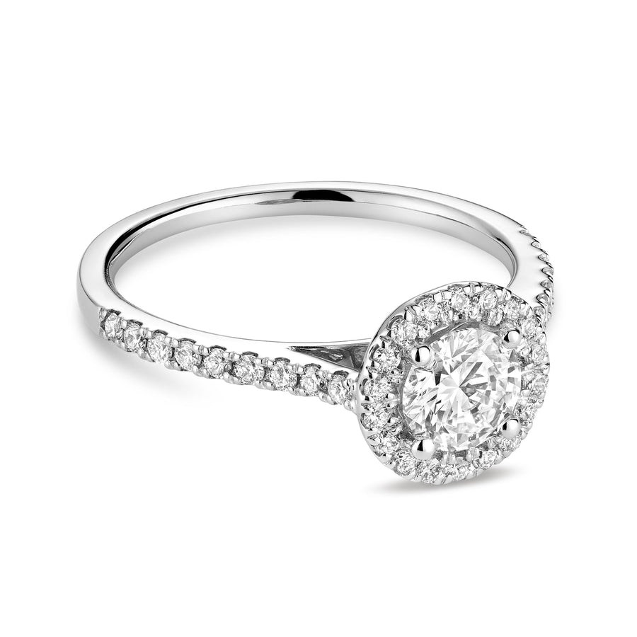 Round Halo Diamond Engagement Ring
