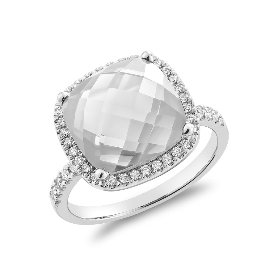 Cushion Cut Gemstone & Diamond Halo Ring
