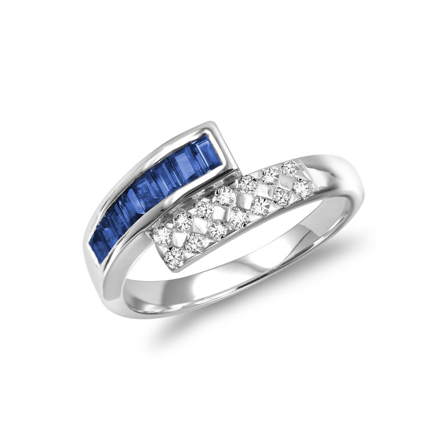 Bypass Precious Stone & Diamond Ring