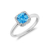 BLUE TOPAZ & DIAMOND RING