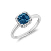 LONDON BLUE TOPAZ&DIAM RING - BAGUE DIA&TOPAZE BLE