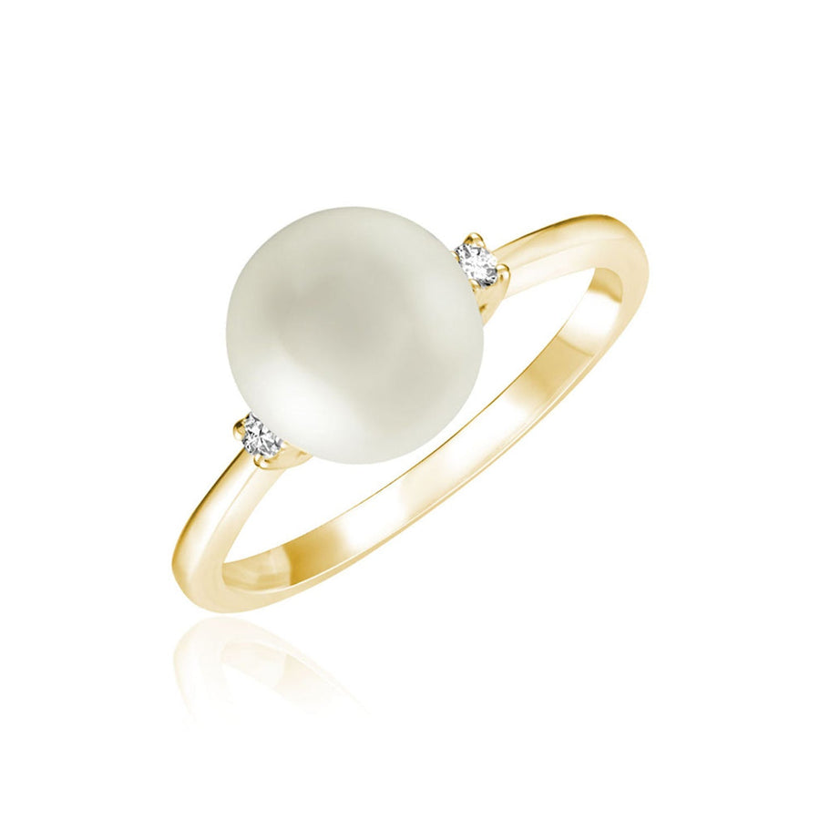 Cultured Freshwater Pearl & Diamond Ring