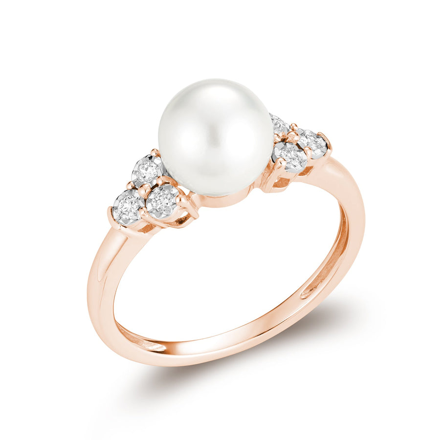 Freshwater Pearl and Diamond Ring