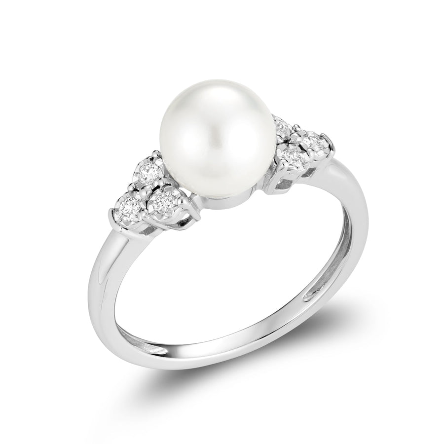 Freshwater Pearl and Diamond Ring
