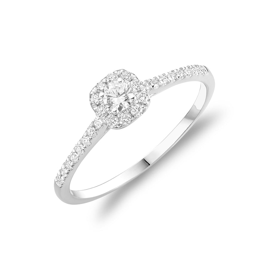 Cushion Diamond Halo Engagement Ring