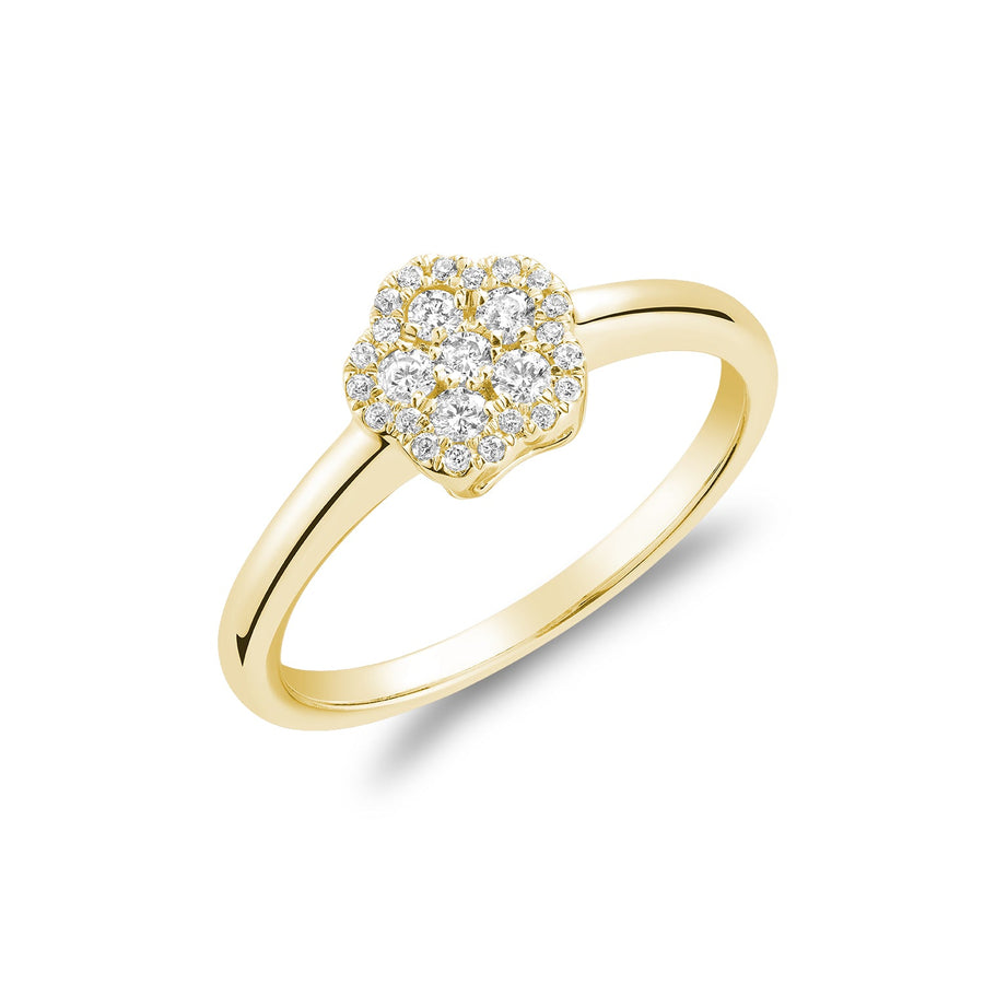 Hollow Flower Diamond Ring