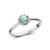 AQUAMARINE & DIAMOND RING