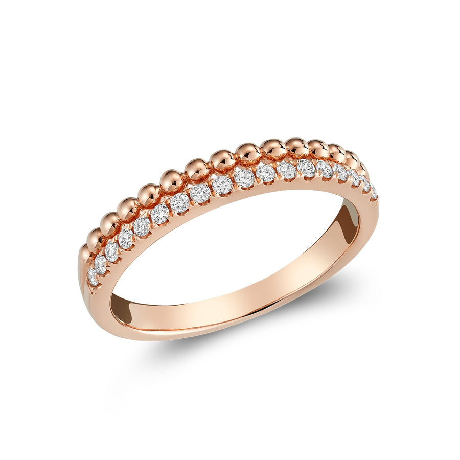 Bead Semi Eternity Diamond Ring