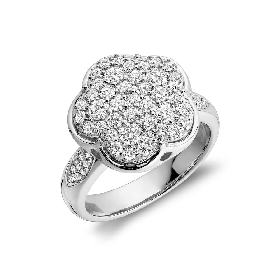 Flower Pave Diamond Ring