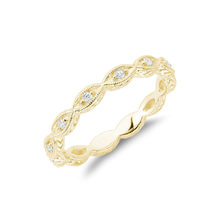 Milgrain Marquise Diamond Stackable Ring