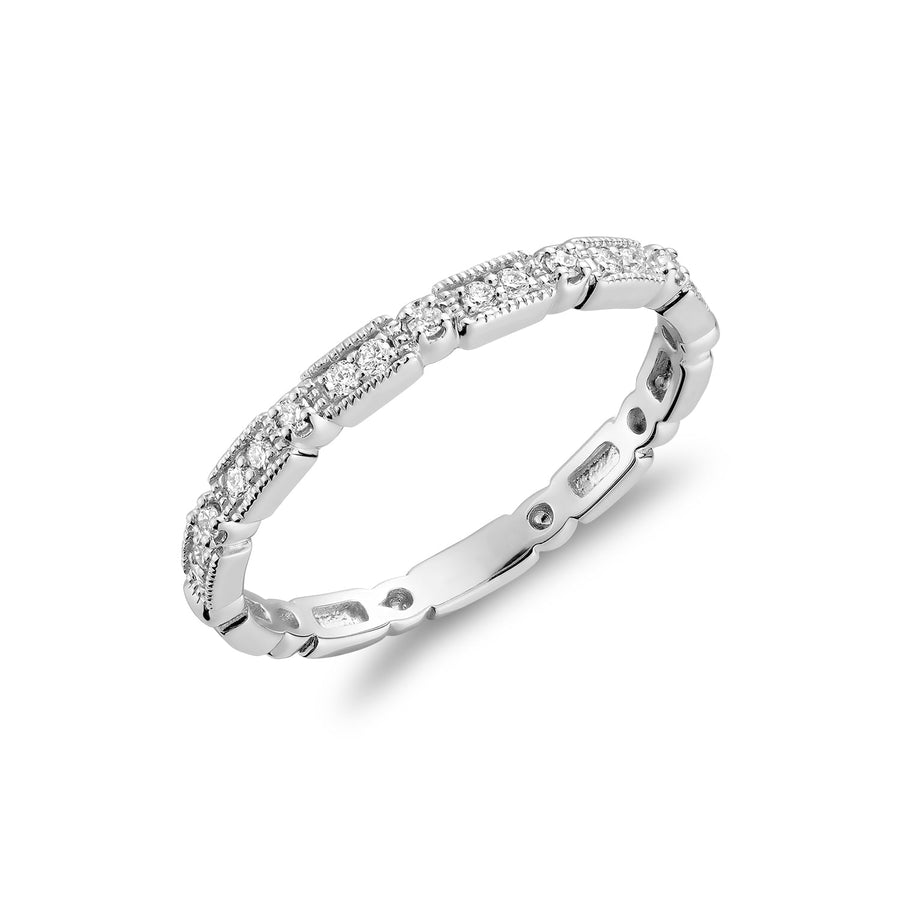 Milgrain Diamond Stackable Ring