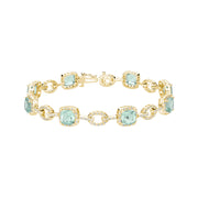 GREEN AMETHSYT & DIAMOND BRACELET