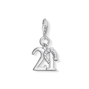 Pendentif Charm chiffre porte-bonheur 21