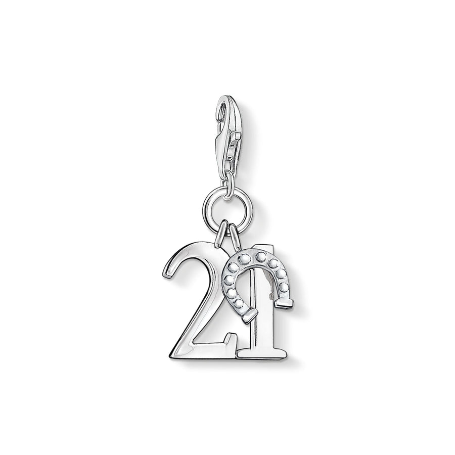 Pendentif Charm chiffre porte-bonheur 21