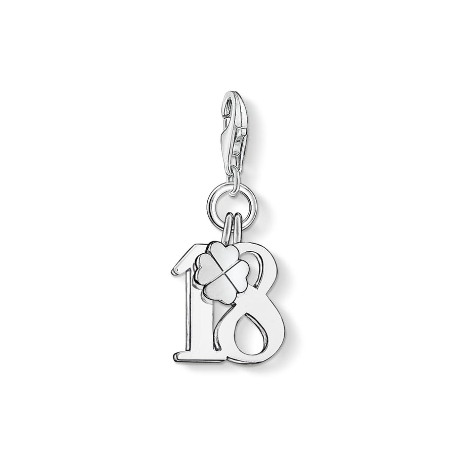 Pendentif Charm chiffre porte-bonheur 18