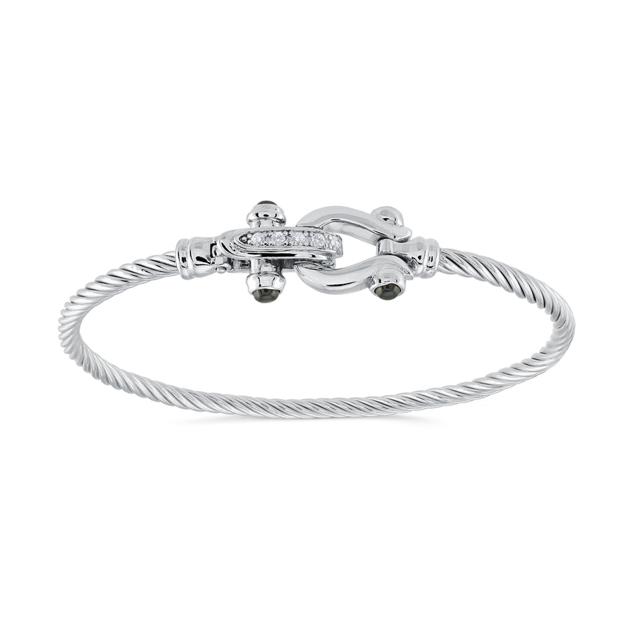 Bracelet Câble Torsadé avec Boucle Équestre