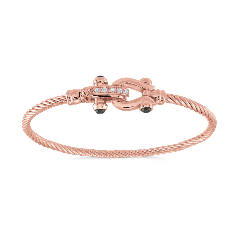 Bracelet Câble Torsadé avec Boucle Équestre