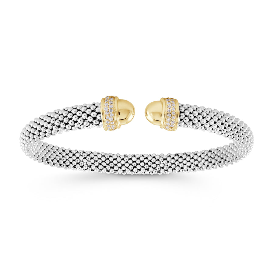 Bracelet rigide en maille 2 tons