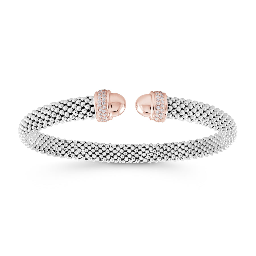 Bracelet rigide en maille 2 tons